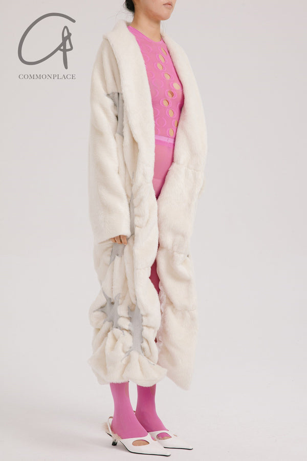 RUI Long Coat with Special Texture RUIFW21WV03 White Vapor